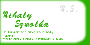 mihaly szmolka business card