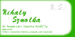 mihaly szmolka business card